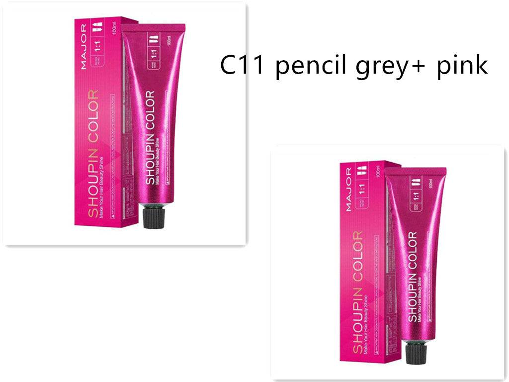 Ammonia-Free Formula natural hair dye in C11 pencil grey and pink color cream tube with packaging