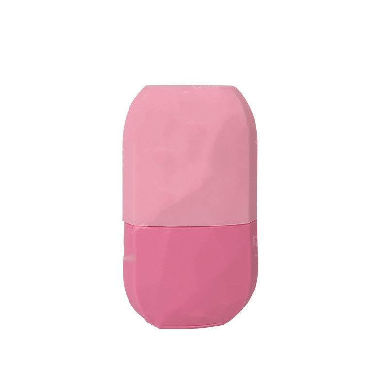 Pink silicone skincare relief ice compression tray for facial beauty care