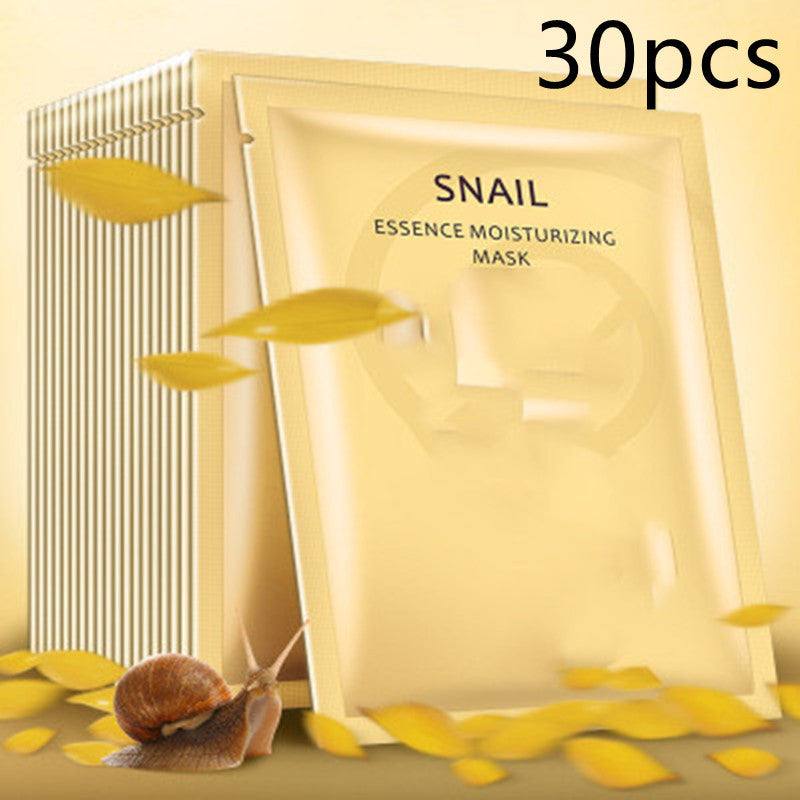 30pcs Snail Moisturizing Whitening Mask gold essence tear-type skincare with snow lotus ingredient
