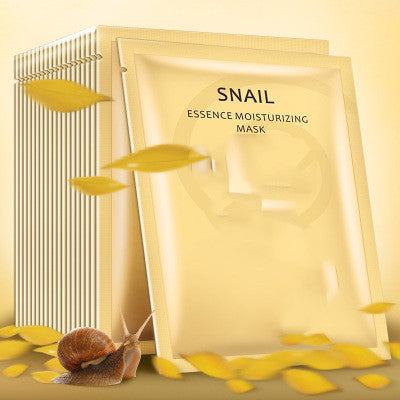 Snail Moisturizing Whitening Mask gold packaging with snail and yellow petals