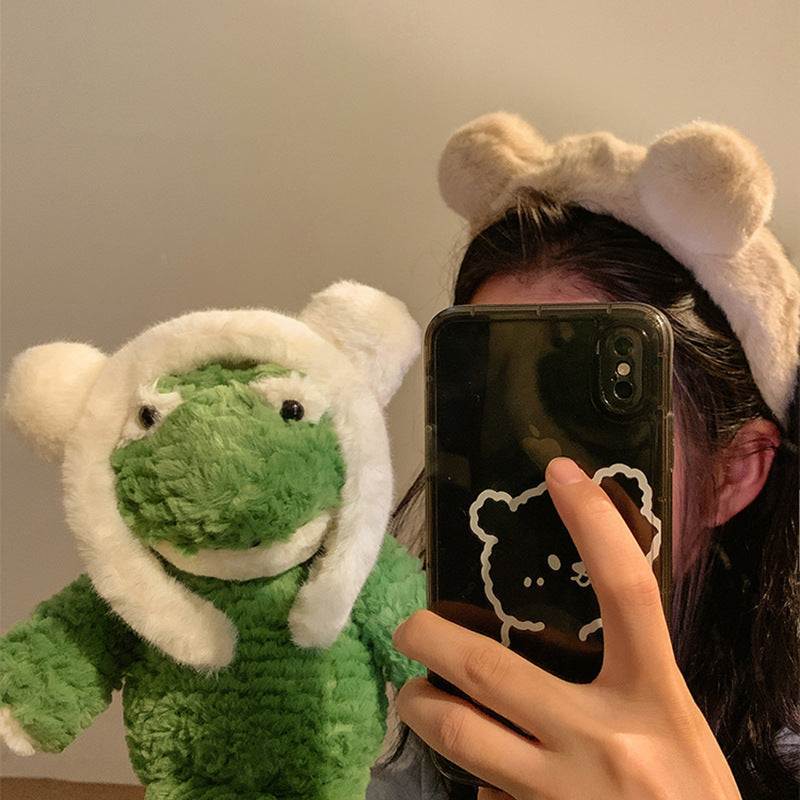 Spa Essential Cartoon Hair Tie Headband plush bear ear cloth hair accessory for women