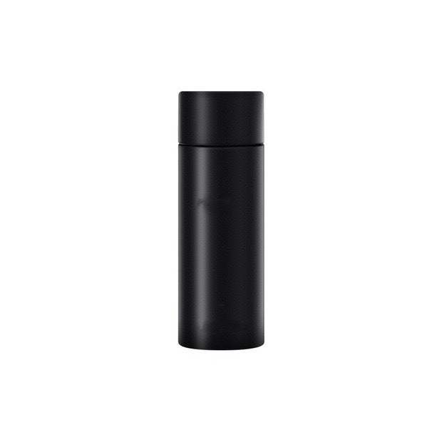 Black cylindrical container of Thickening Solution Extension Hair Fibers for hair volumizing and coverage