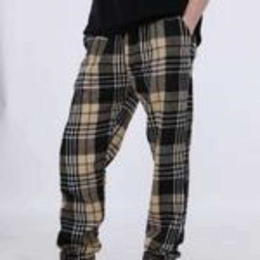 trendy men's casual plaid pants comfortable stylish long pants for men