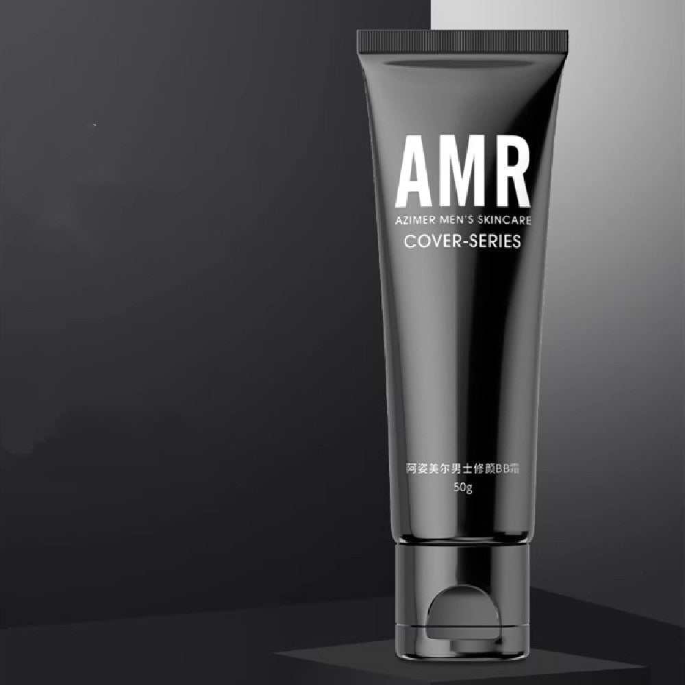 Undetectable lightweight male foundation cream in sleek black tube for natural skin brightening and concealing