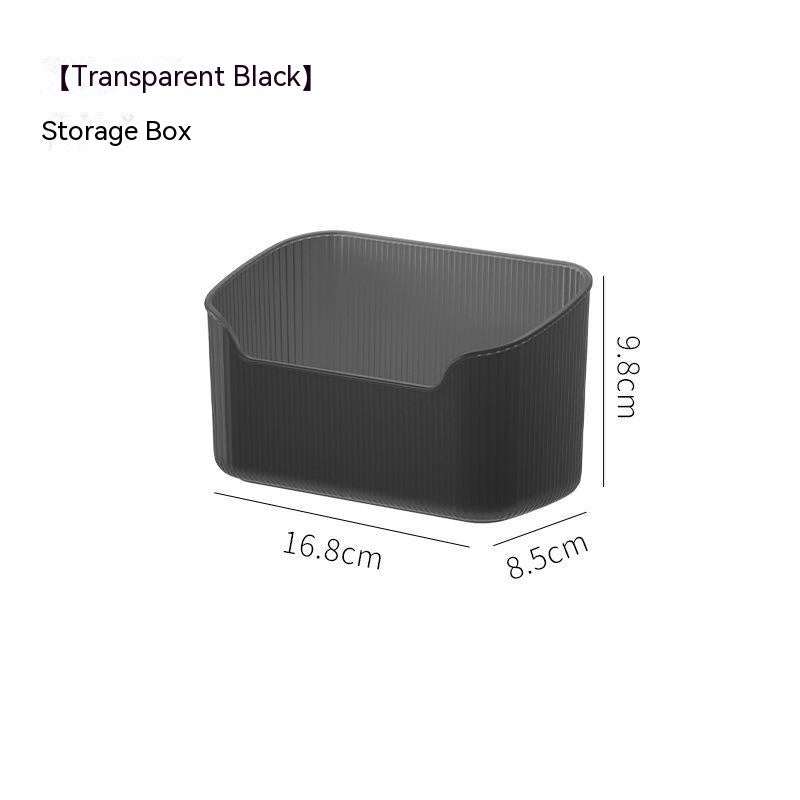 Black transparent waterproof spacious makeup storage box with dimensions 16.8x8.5x9.8 cm