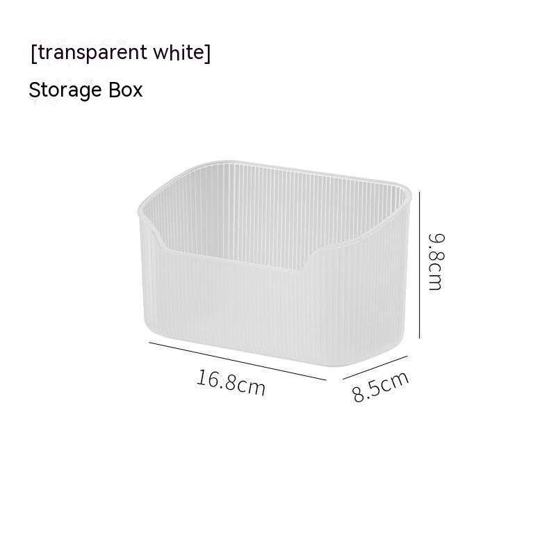 Waterproof spacious transparent white makeup storage box 16.8x8.5x9.8cm plastic organizer