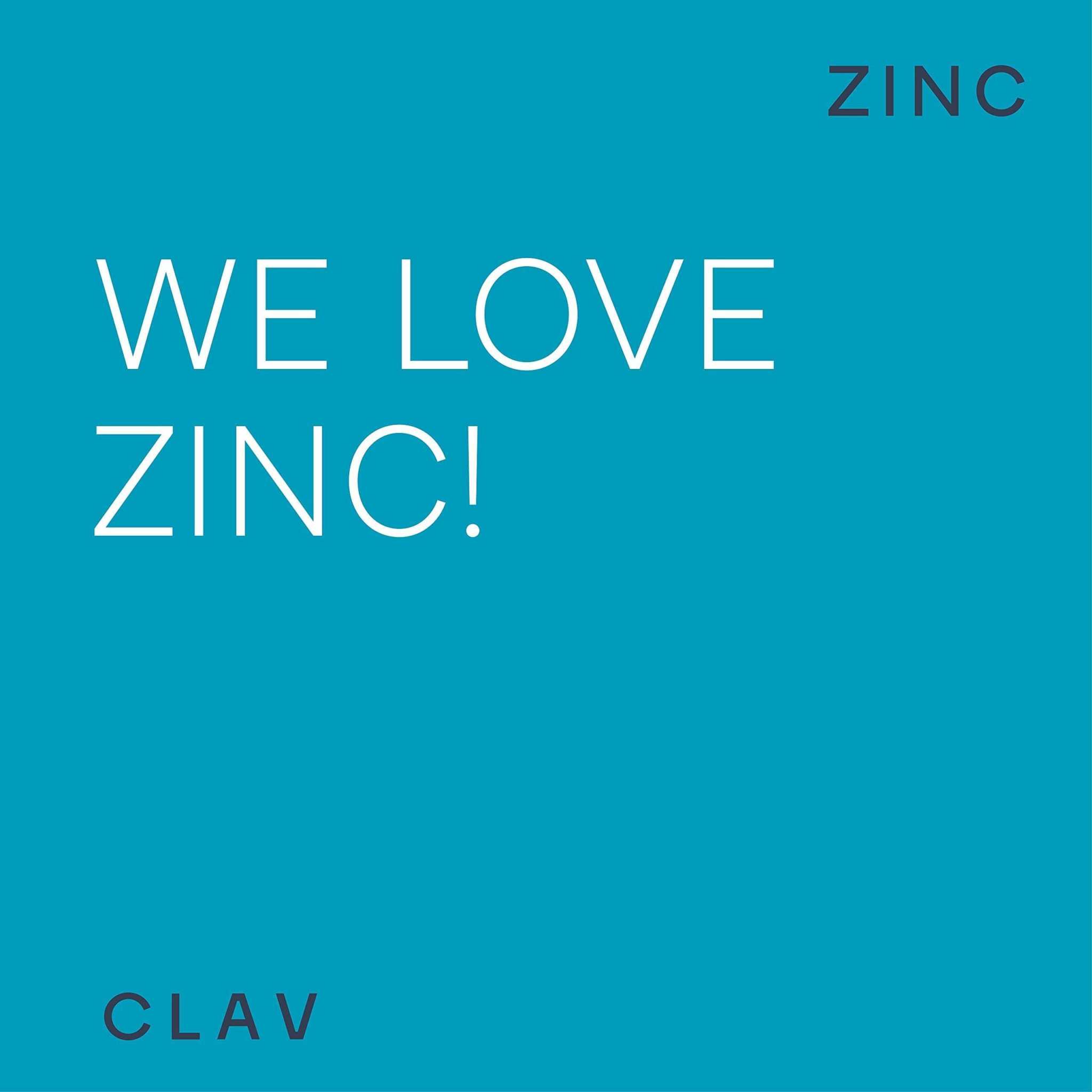 We Love Zinc! Graphic highlighting the benefits of zinc for health and wellness.