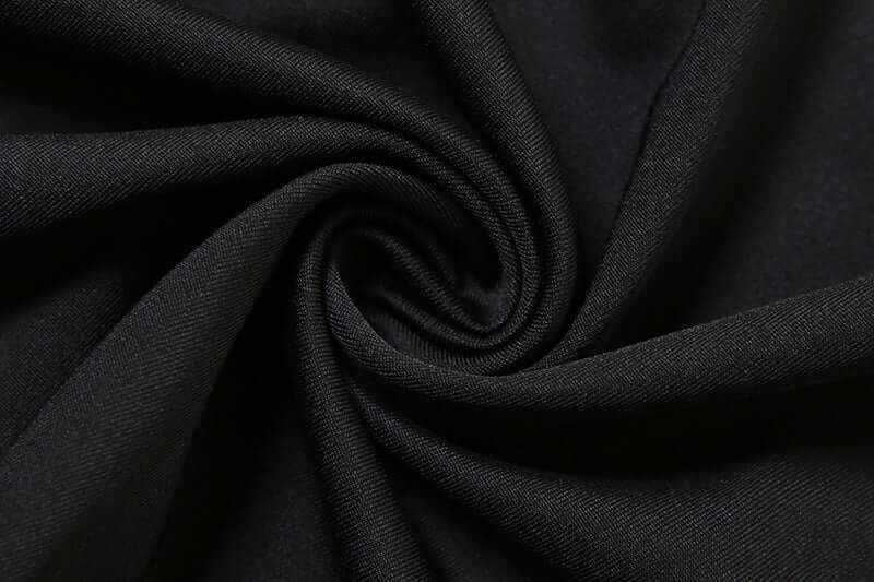 Black polyester fabric texture for women's clothing dress material