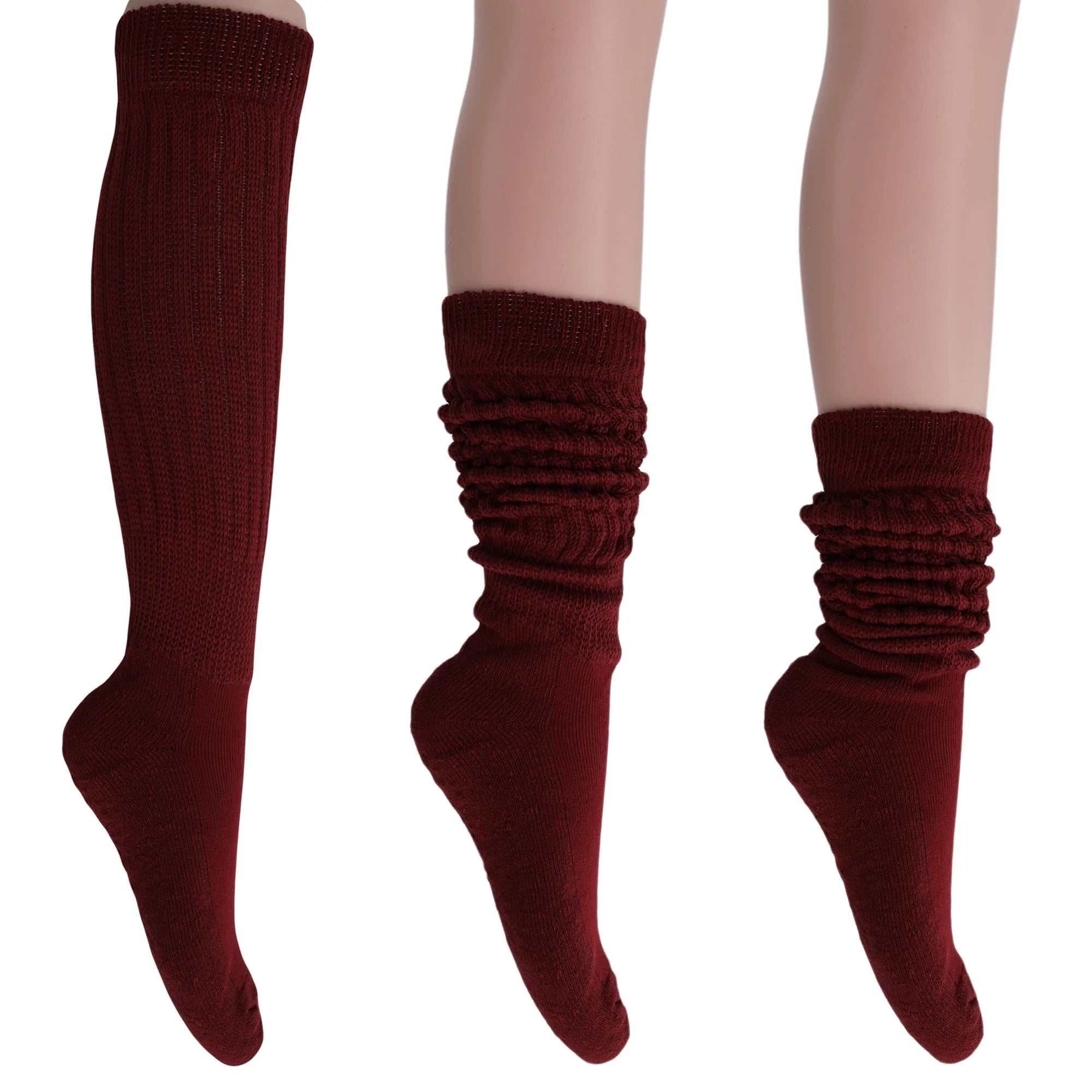 Women'S Extra Long Heavy Slouch Socks – 6 Pairs, Size 9-11 | Soft Cotton, Retro & Versatile