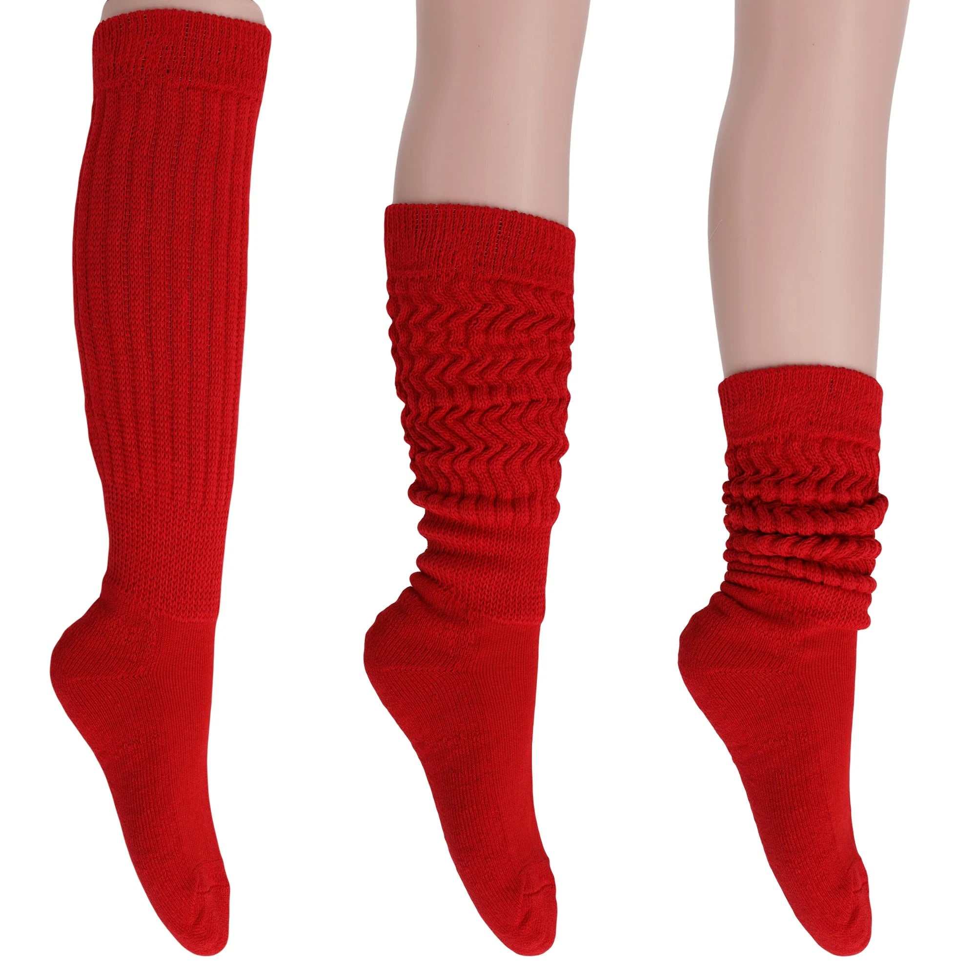 Women'S Extra Long Heavy Slouch Socks – 6 Pairs, Size 9-11 | Soft Cotton, Retro & Versatile